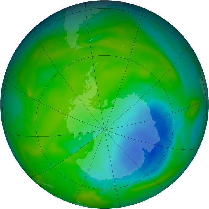 Antarctic ozone map for 26 November 2005